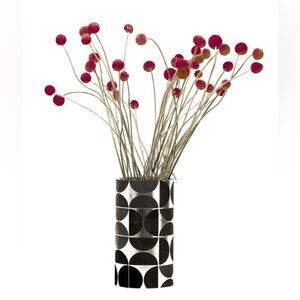 Leather Wrapped Vase “The Modern” Metallic Silver & Black Modern Dillon Candles